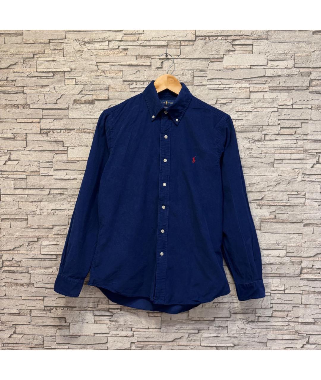 RALPH LAUREN Синяя хлопковая кэжуал рубашка, фото 9