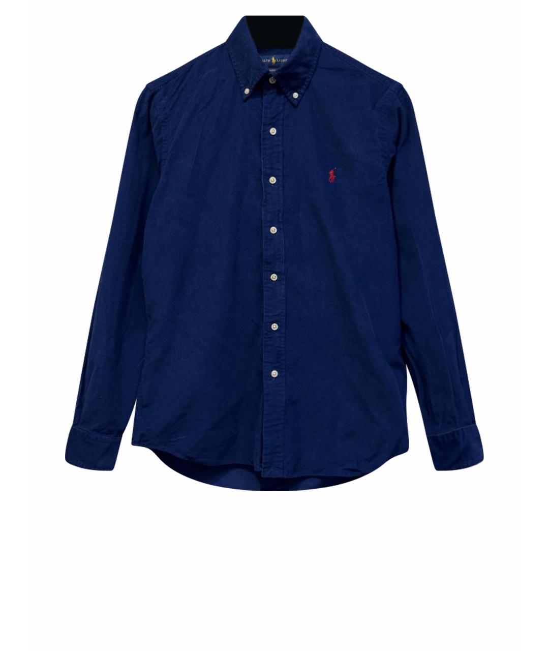 RALPH LAUREN Синяя хлопковая кэжуал рубашка, фото 1