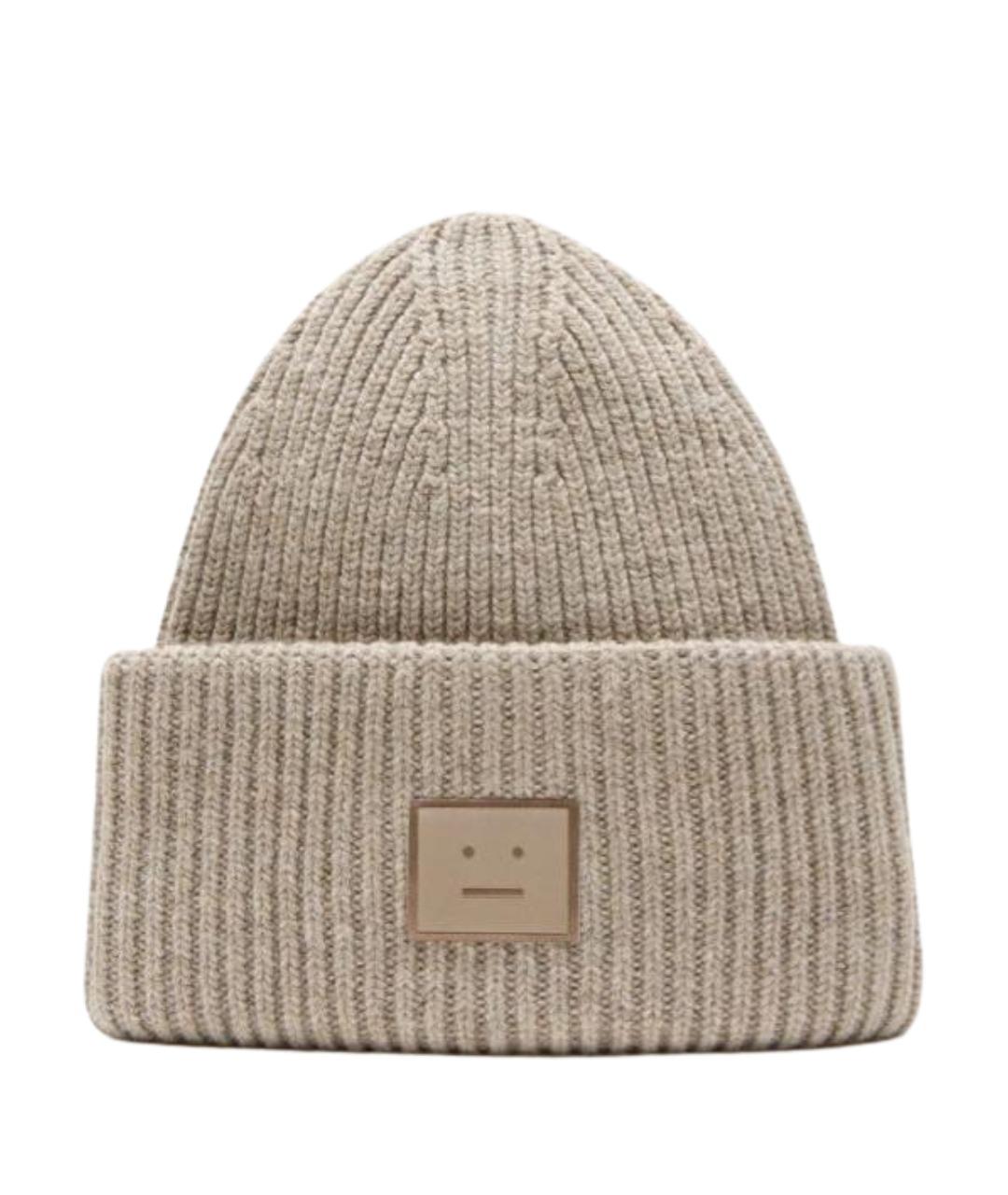 ACNE STUDIOS Бежевая шерстяная шапка, фото 1