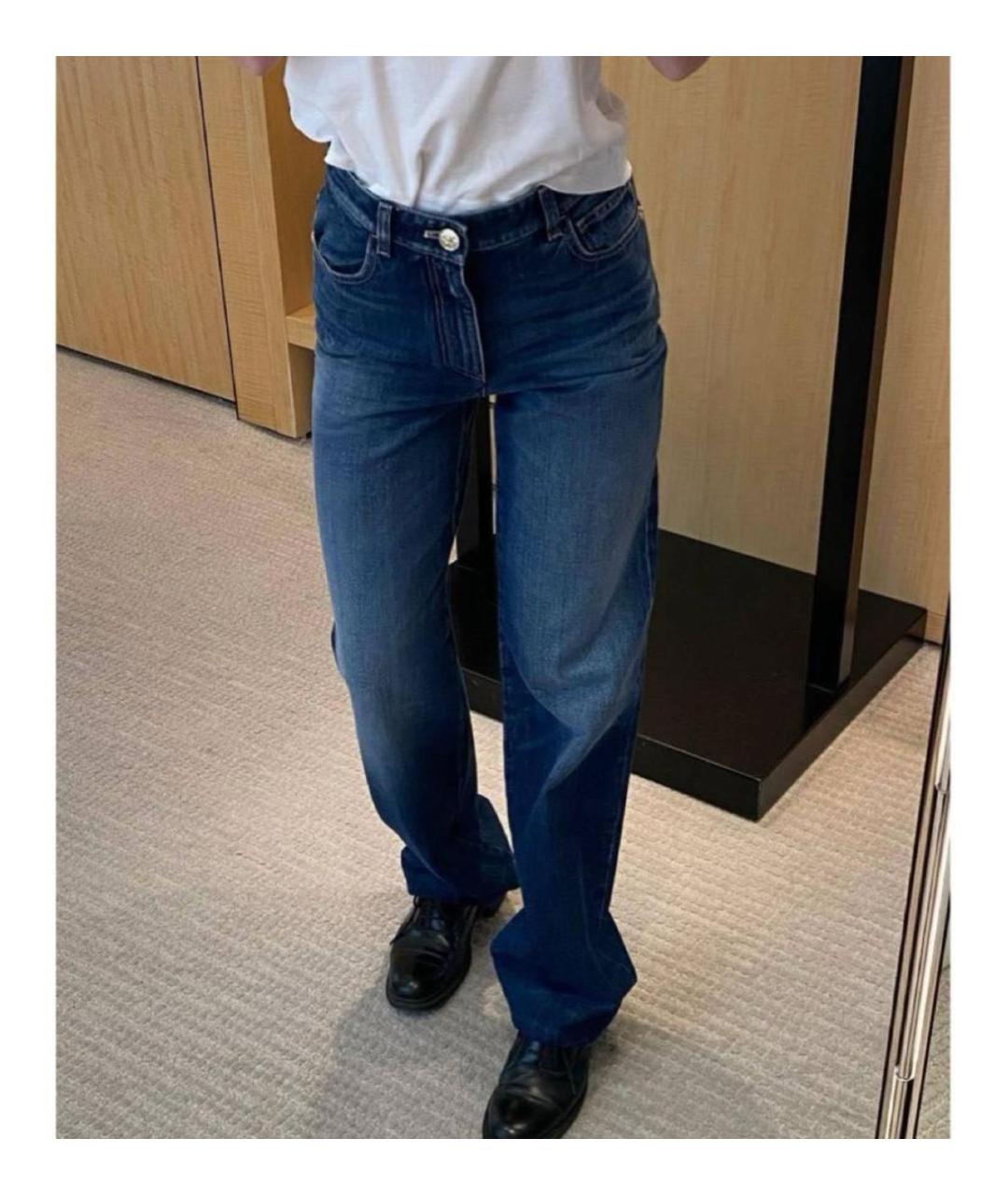 CHANEL Синие хлопковые прямые джинсы, фото 2