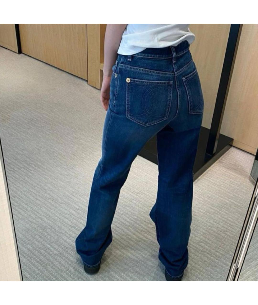 CHANEL Синие хлопковые прямые джинсы, фото 3