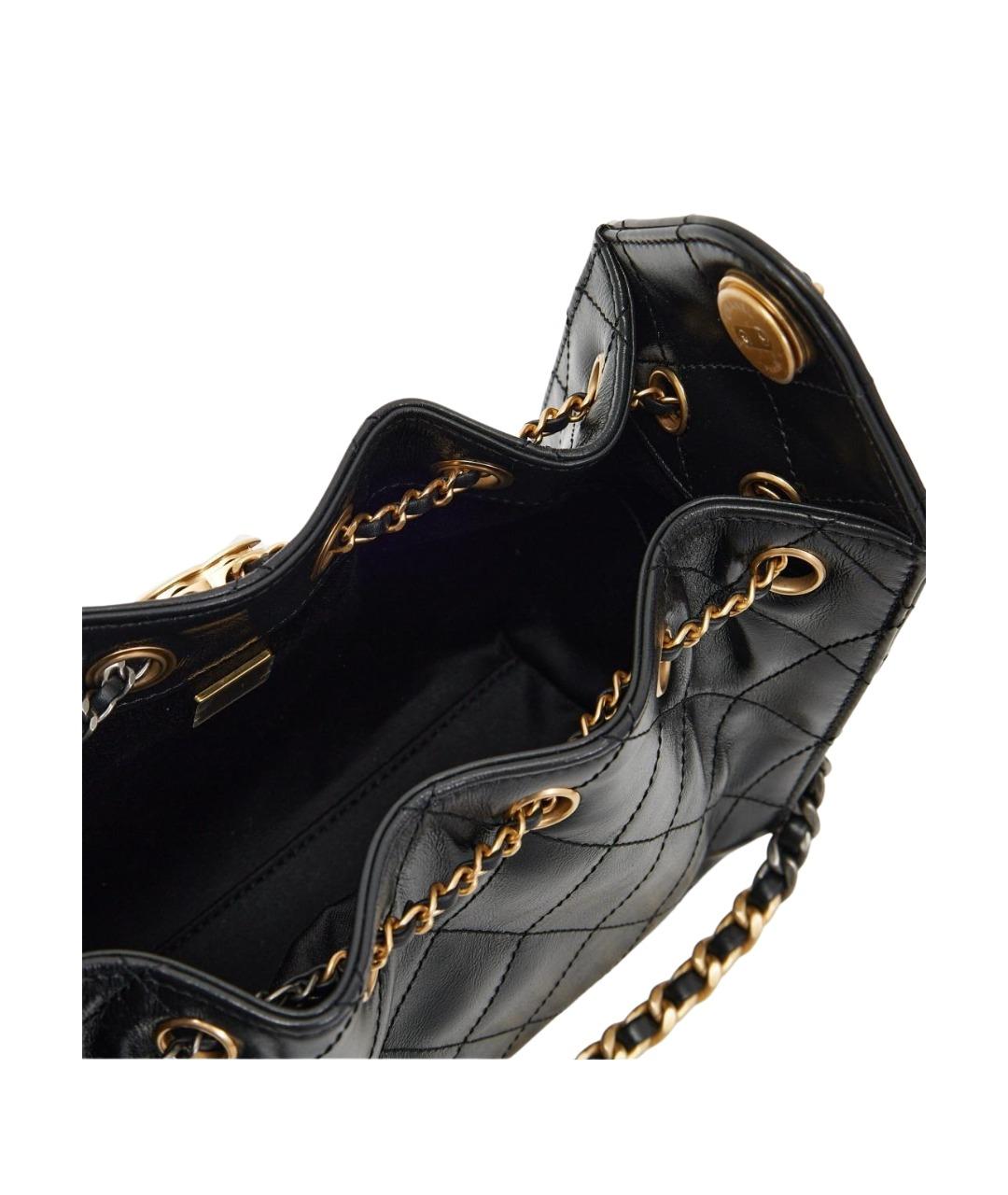 CHANEL Черная кожаная сумка через плечо, фото 4