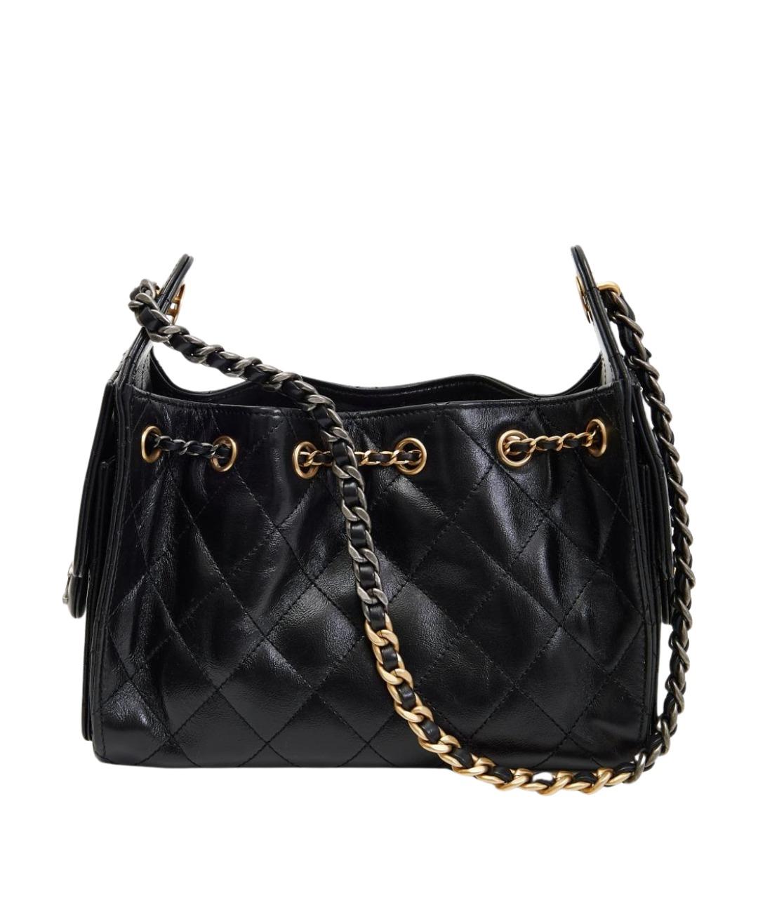CHANEL Черная кожаная сумка через плечо, фото 3