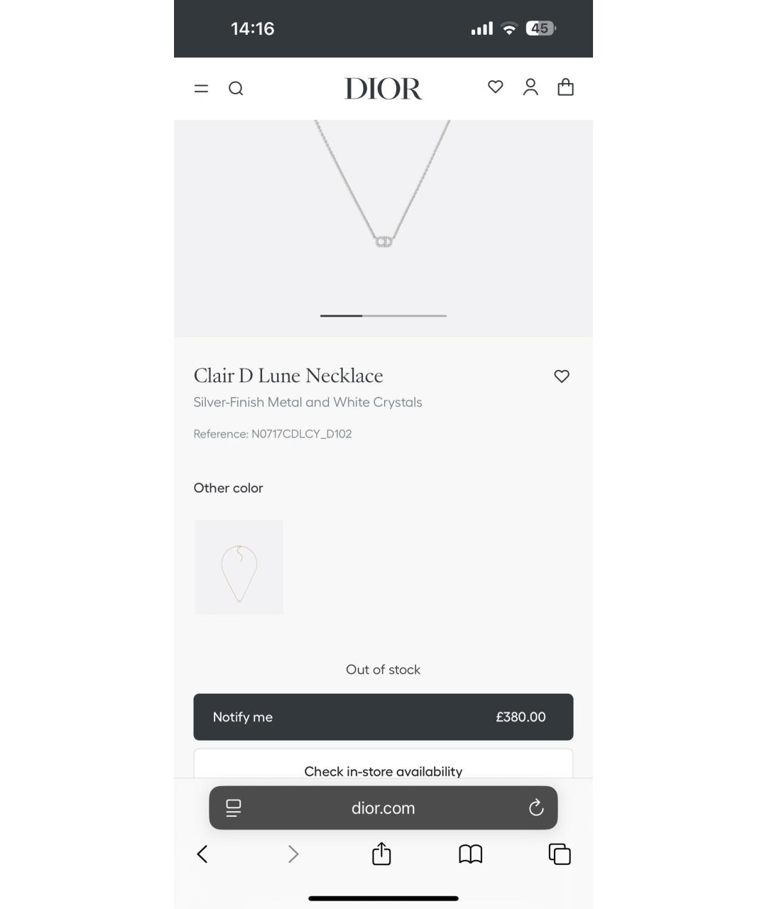 CHRISTIAN DIOR Серебряная подвеска, фото 3