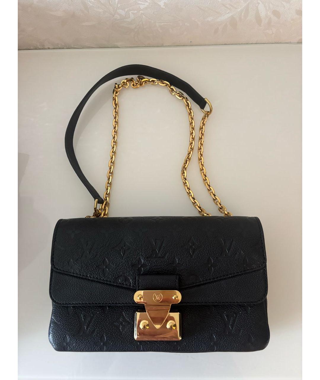 LOUIS VUITTON Черная кожаная сумка через плечо, фото 9