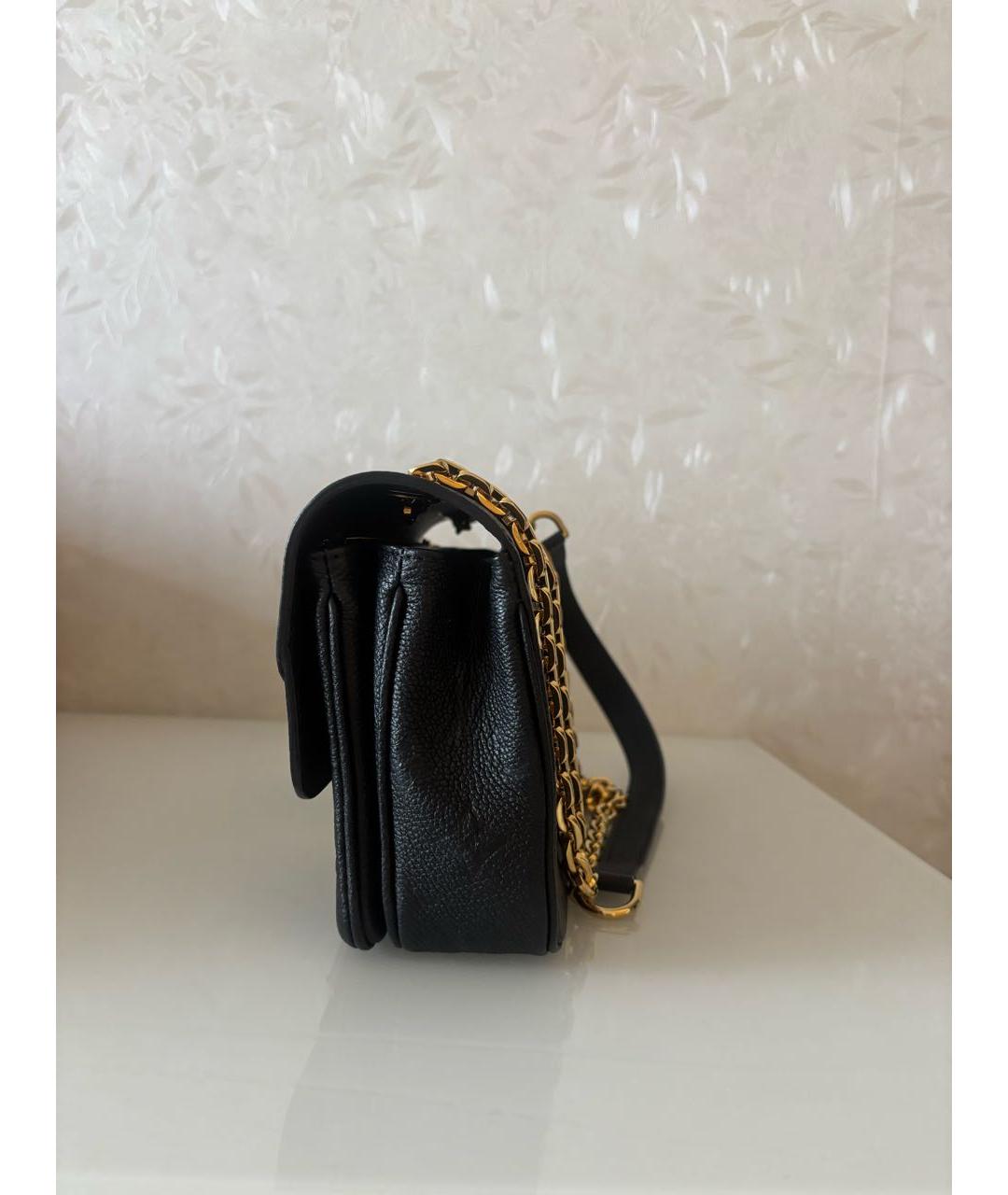 LOUIS VUITTON Черная кожаная сумка через плечо, фото 6