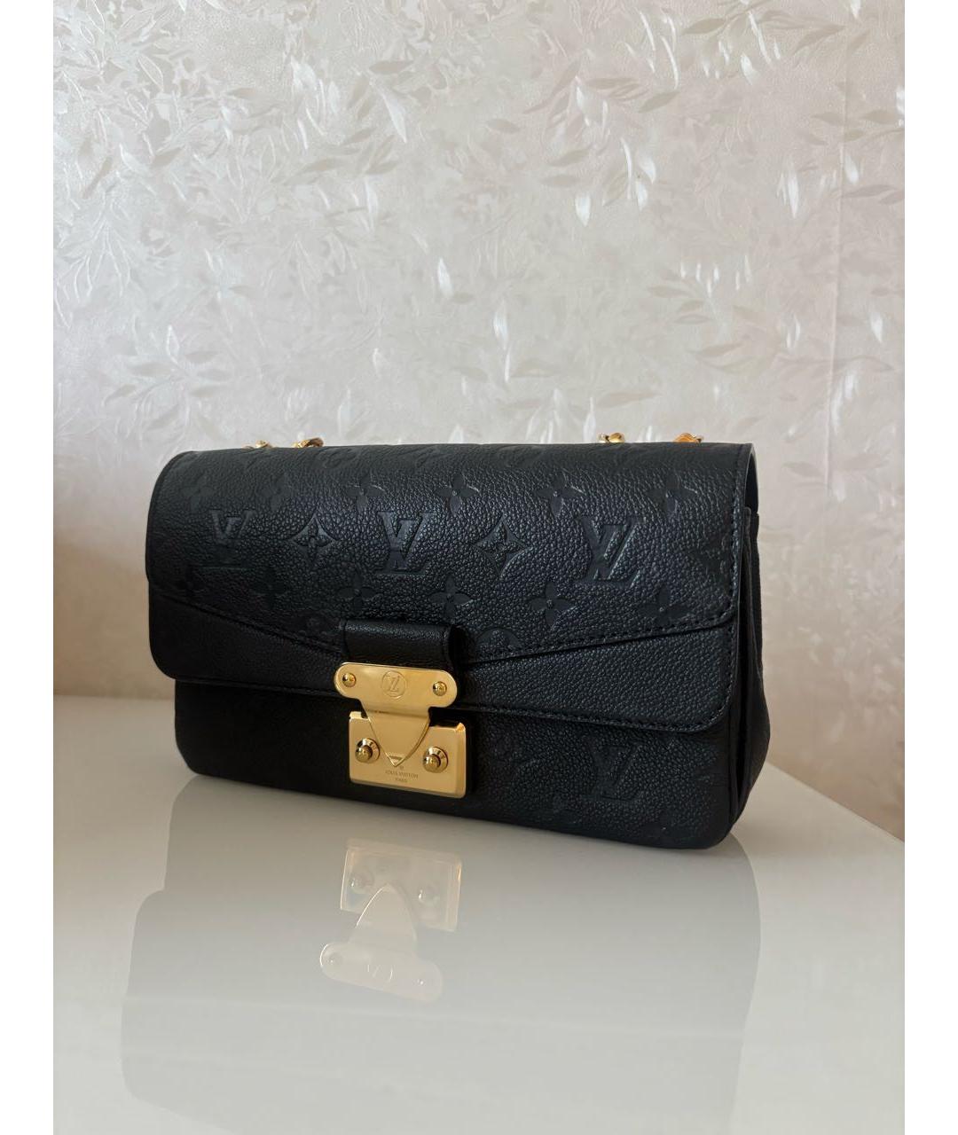 LOUIS VUITTON Черная кожаная сумка через плечо, фото 2