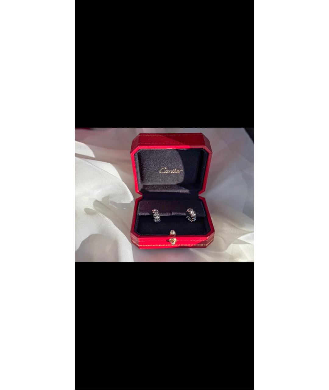 CARTIER Белые серьги из белого золота, фото 4
