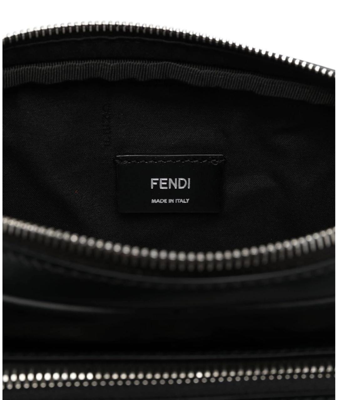 FENDI Черная кожаная сумка через плечо, фото 6