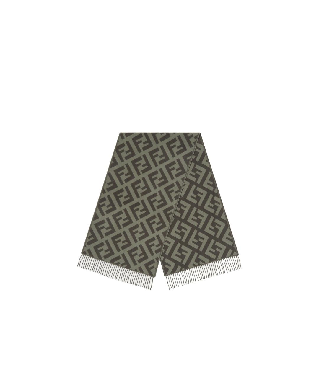 FENDI Серый шарф, фото 1