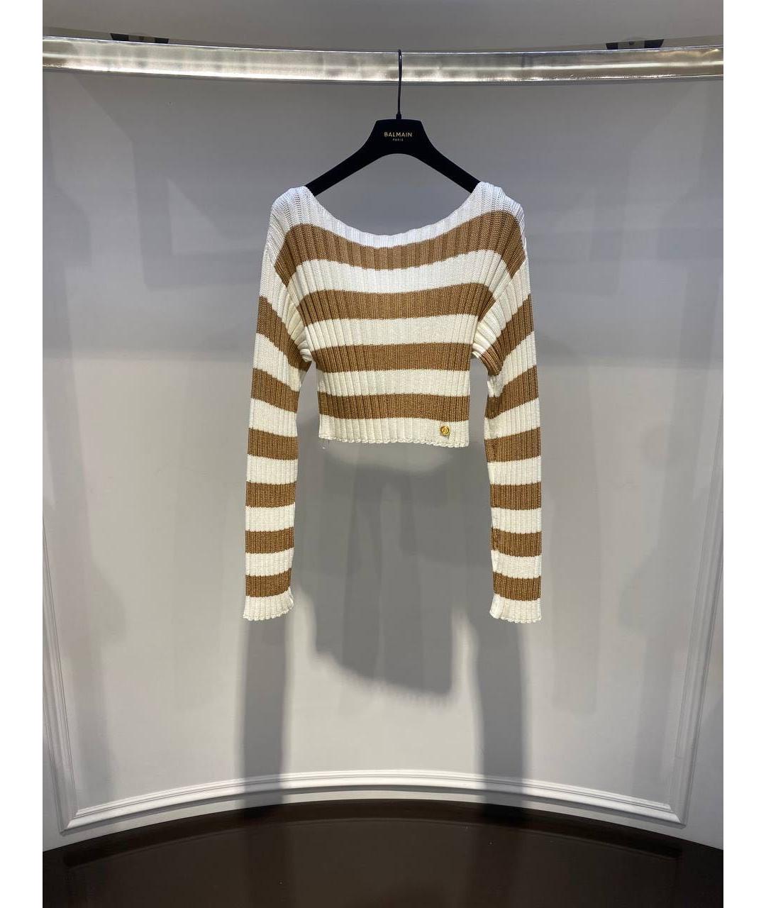 BALMAIN Бежевый вискозный джемпер / свитер, фото 3