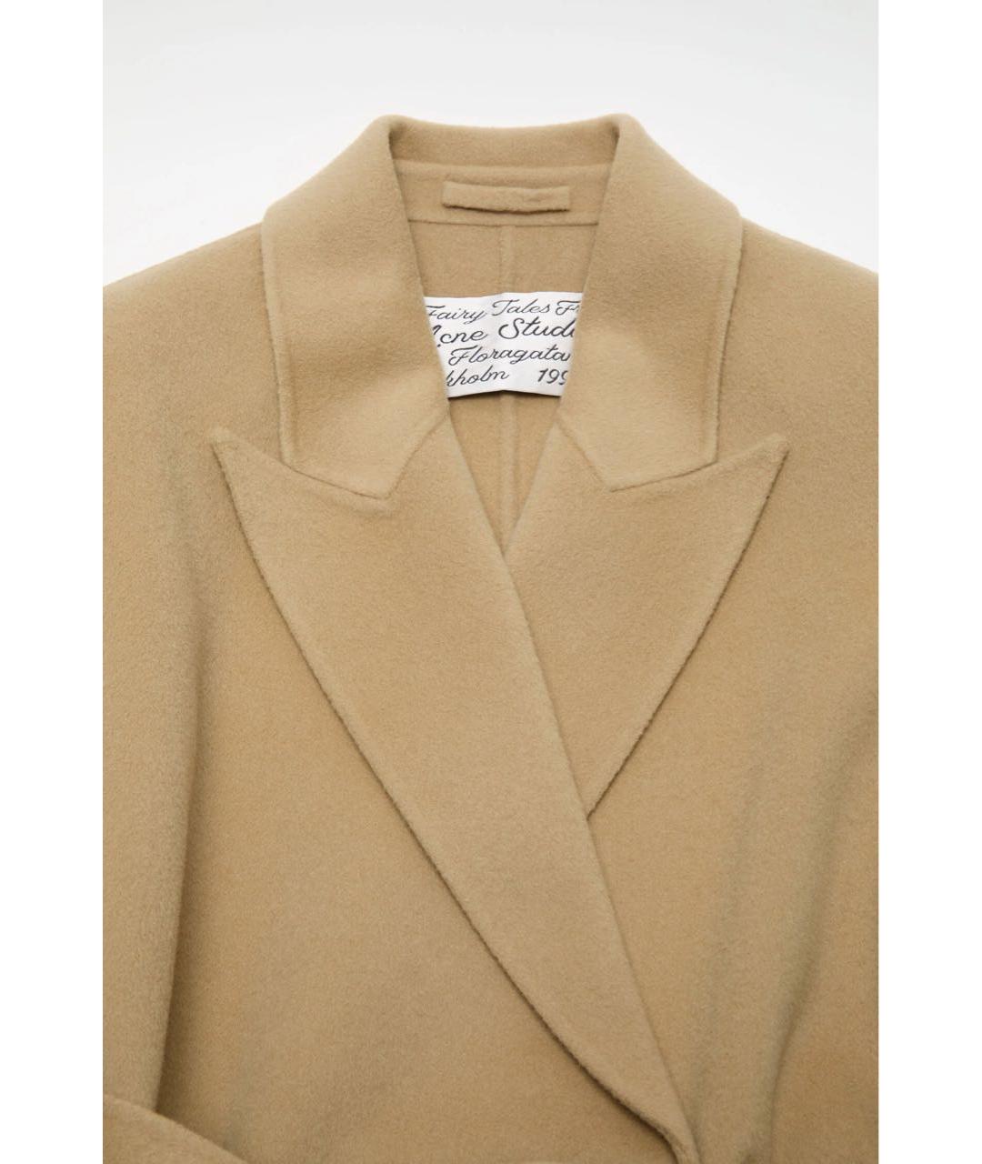 ACNE STUDIOS Бежевое шерстяное пальто, фото 3