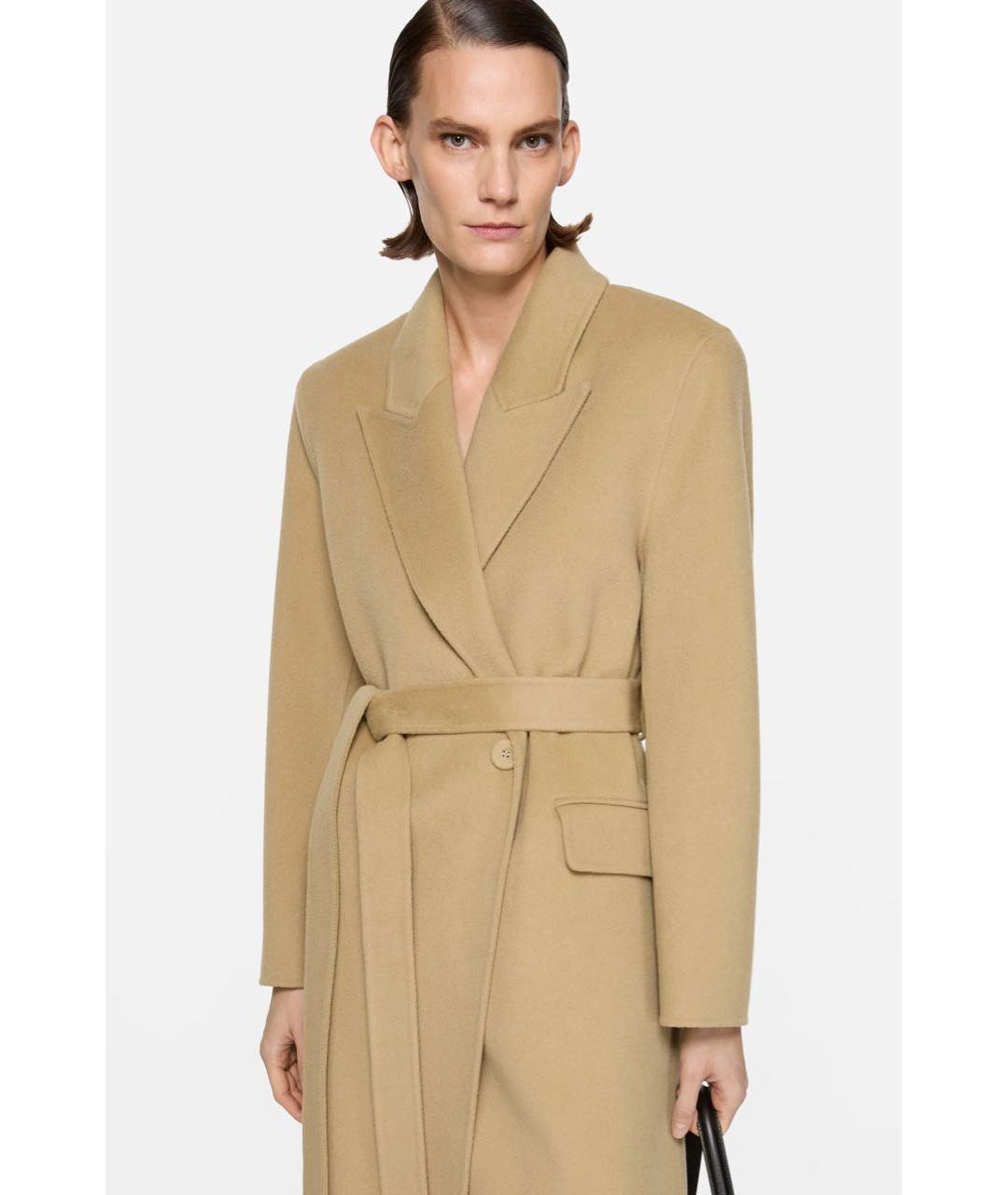 ACNE STUDIOS Бежевое шерстяное пальто, фото 4