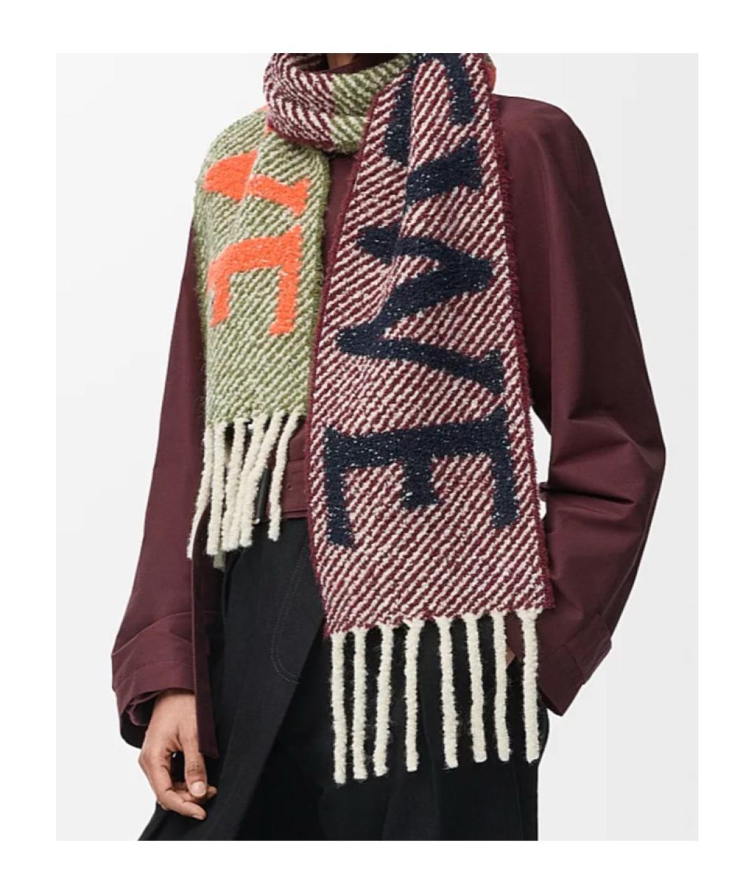 LOEWE Мульти шерстяной шарф, фото 2