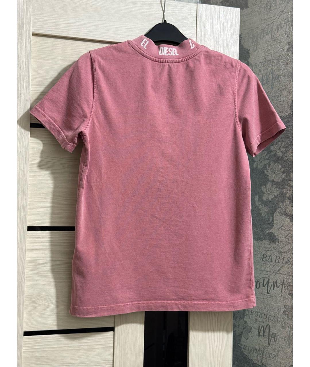 DIESEL Розовая хлопковая футболка, фото 2