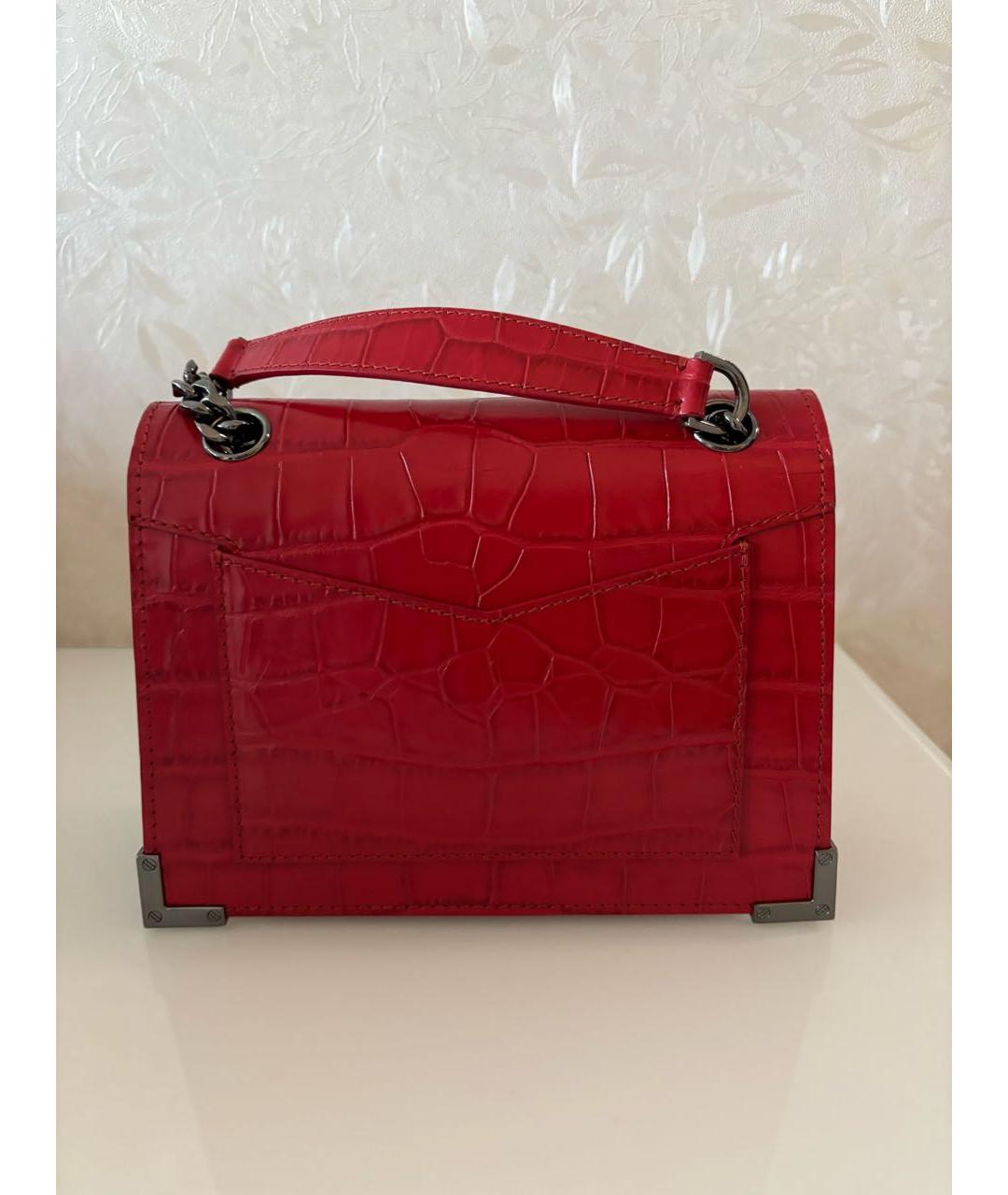 THE KOOPLES Красная кожаная сумка через плечо, фото 4