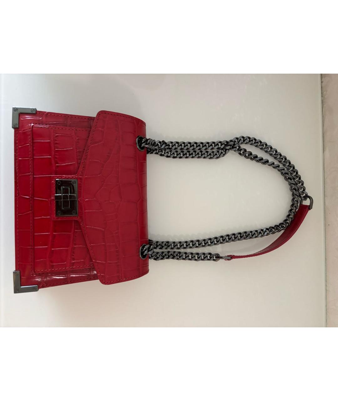 THE KOOPLES Красная кожаная сумка через плечо, фото 2