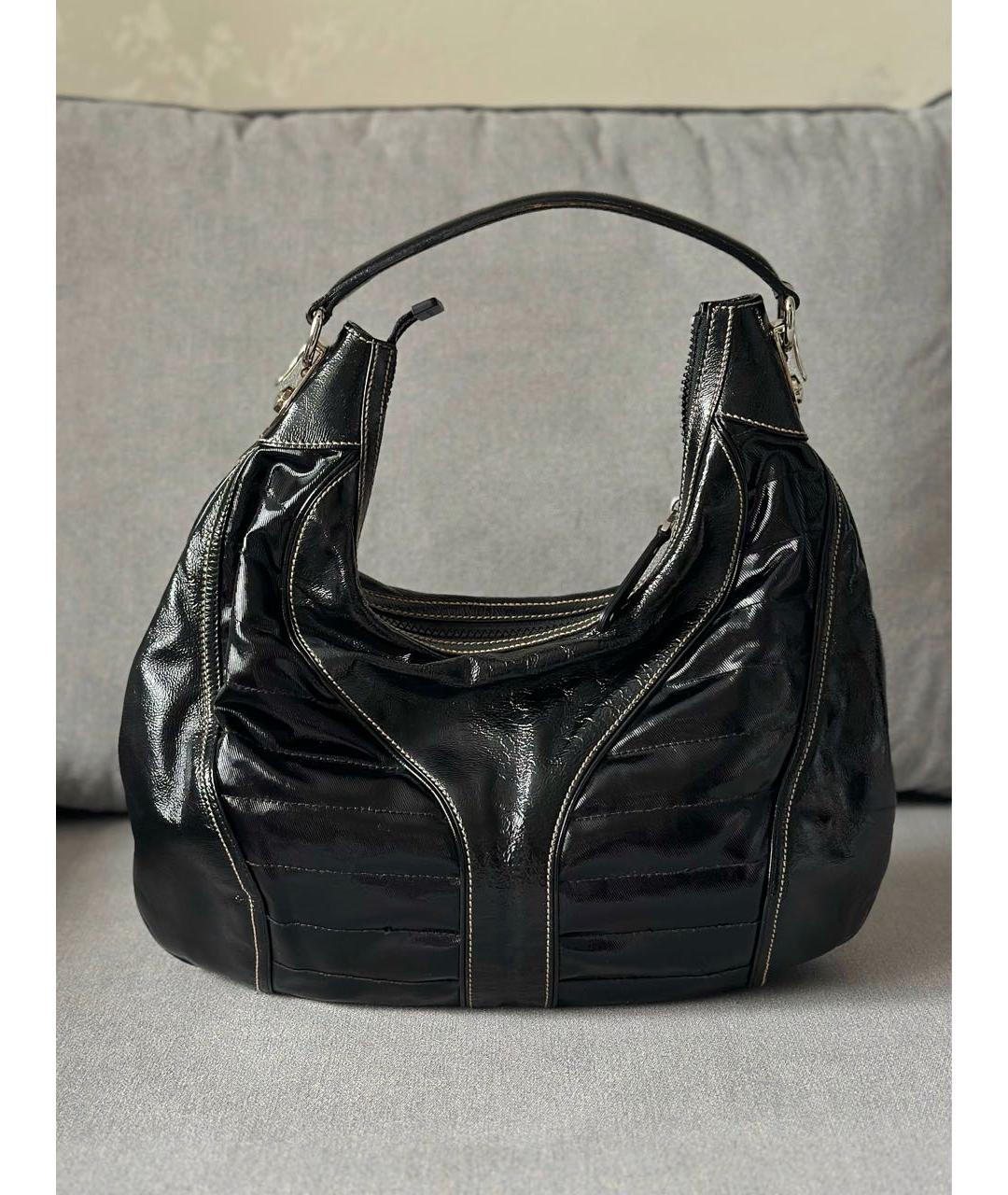 GUCCI Черная сумка с короткими ручками из лакированной кожи, фото 4