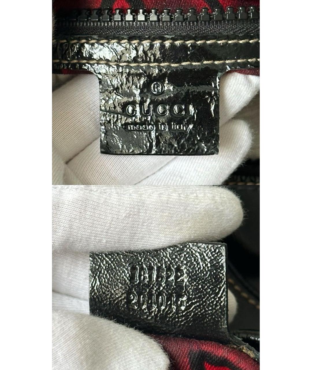 GUCCI Черная сумка с короткими ручками из лакированной кожи, фото 8