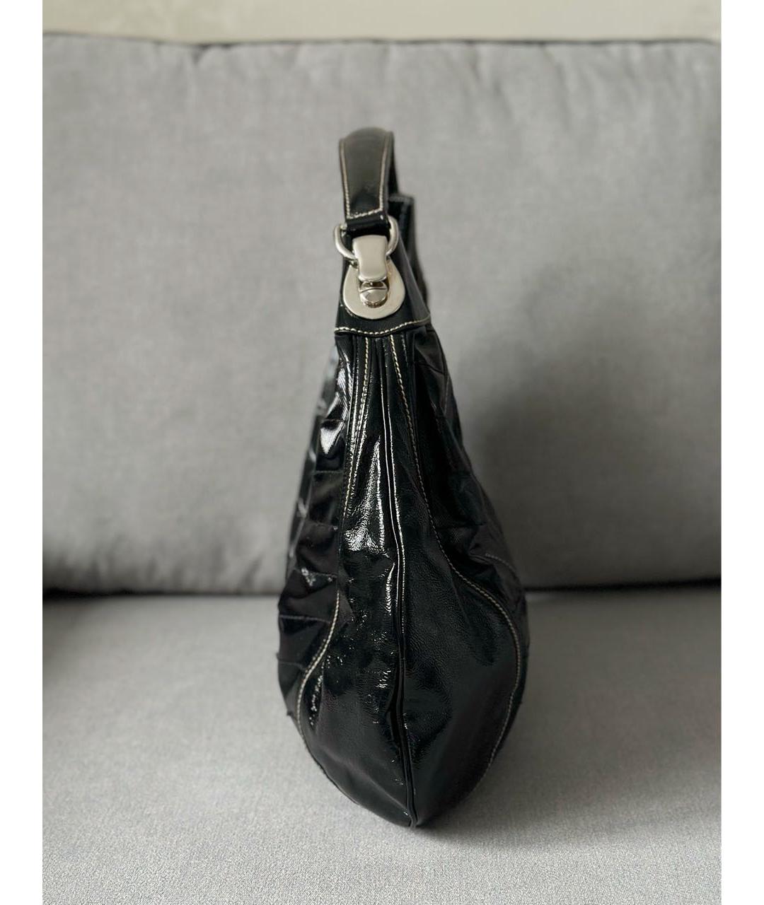 GUCCI Черная сумка с короткими ручками из лакированной кожи, фото 5