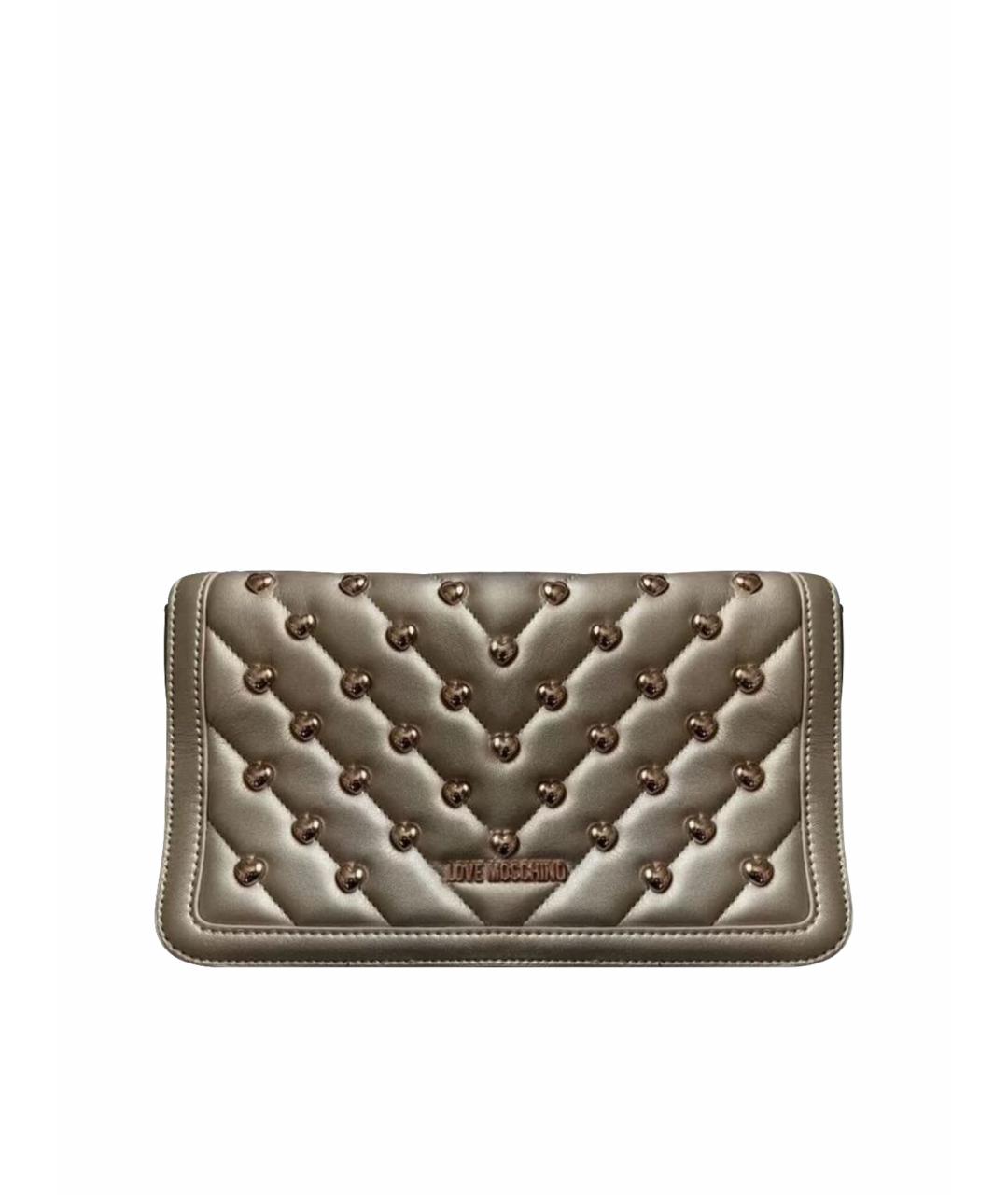 LOVE MOSCHINO Бежевая кожаная сумка через плечо, фото 1