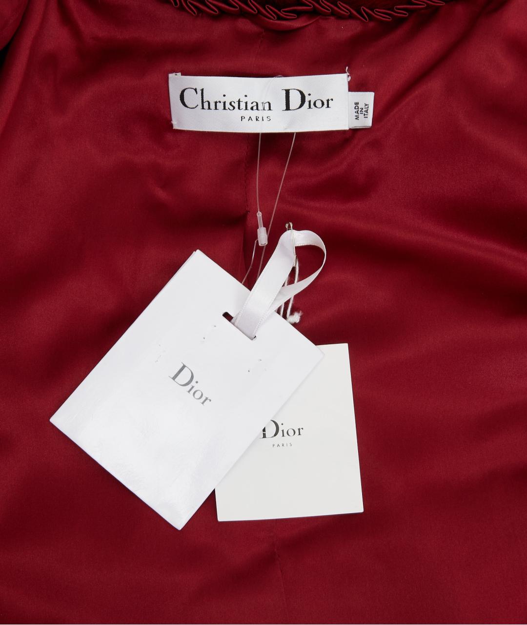 CHRISTIAN DIOR Бордовая меховая шуба, фото 5