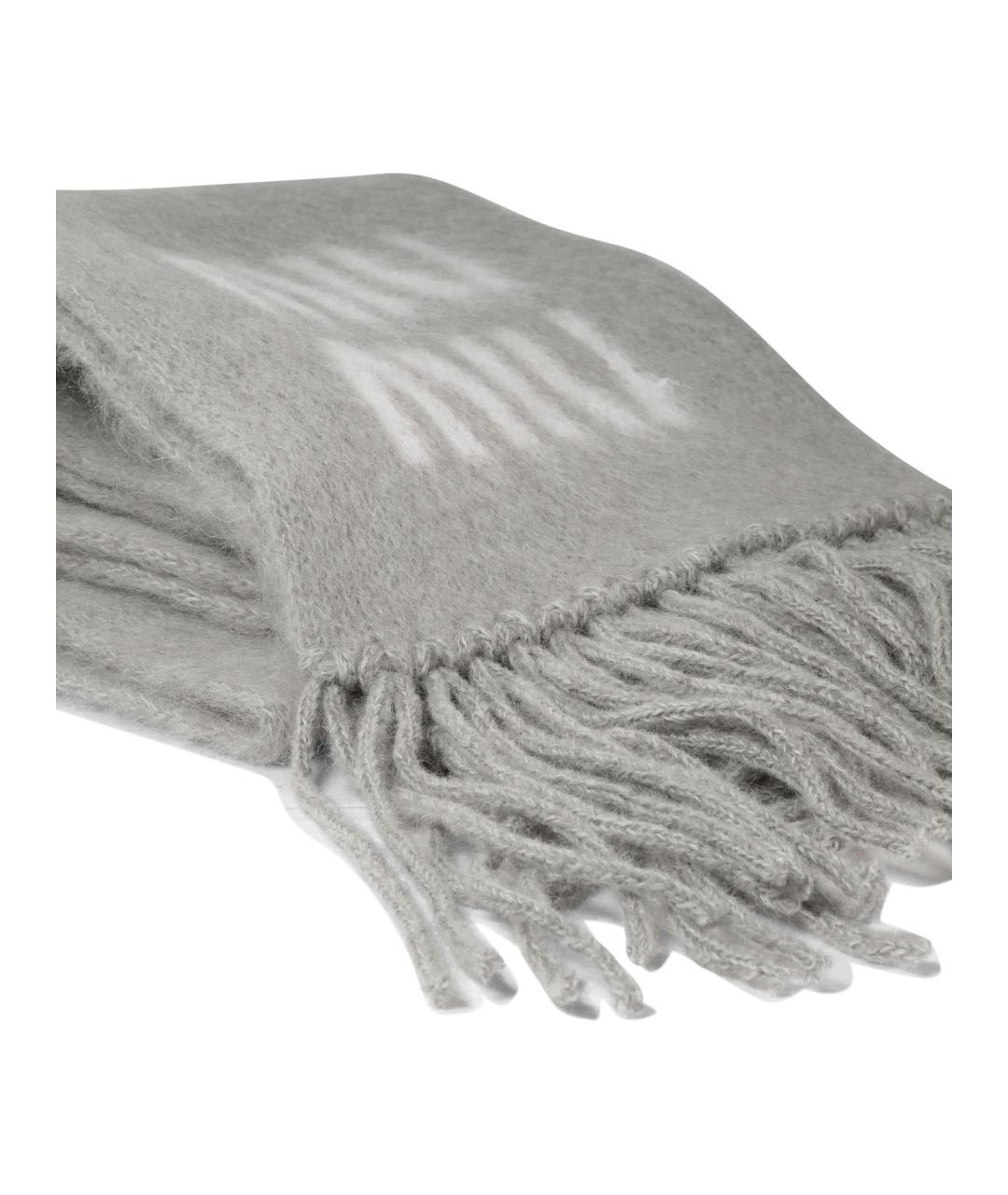 MIU MIU Серый шарф, фото 2