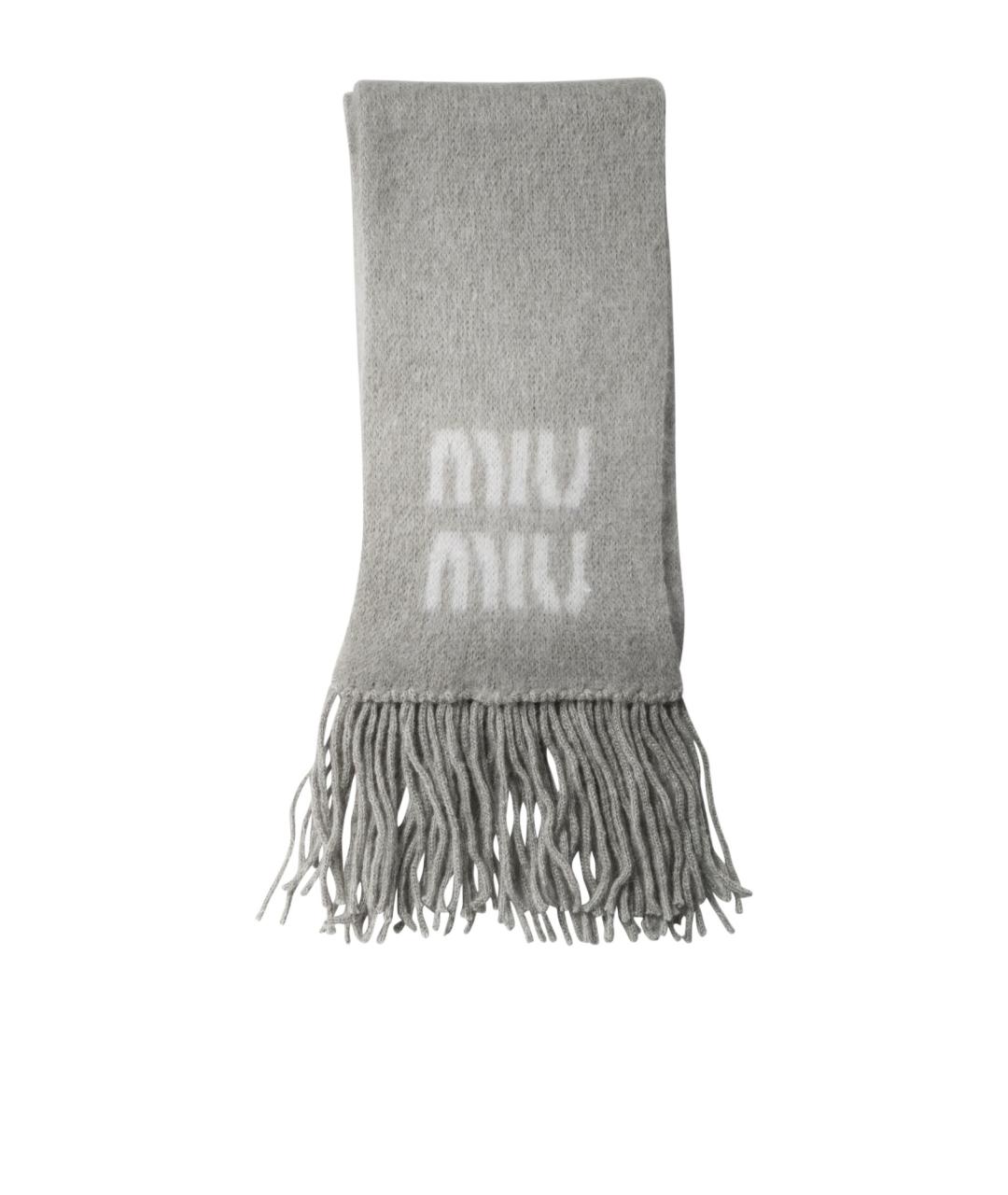 MIU MIU Серый шарф, фото 1