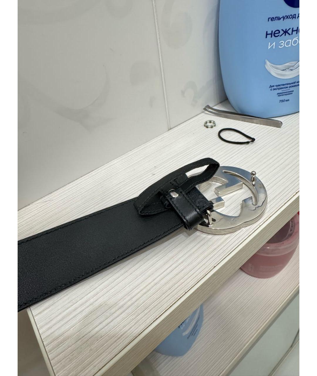 GUCCI Черный ремень, фото 2