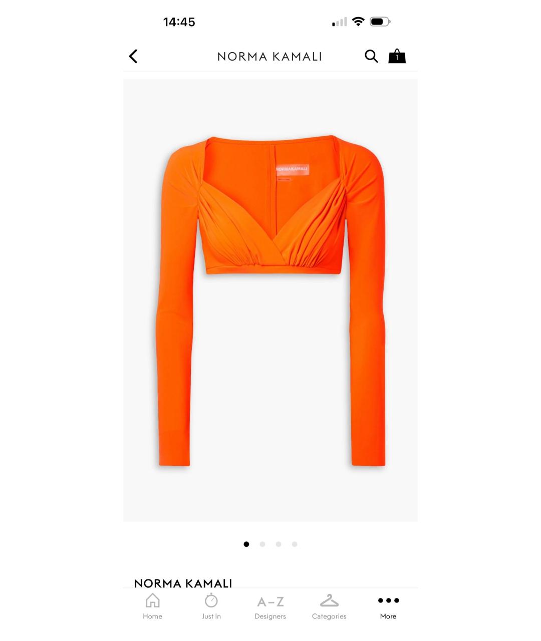 NORMA KAMALI Оранжевая футболка, фото 4