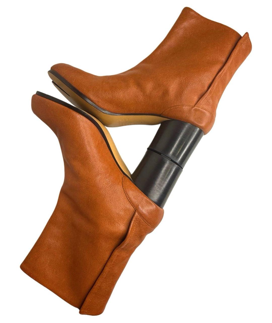 MAISON MARGIELA Оранжевое кожаные полусапоги, фото 7