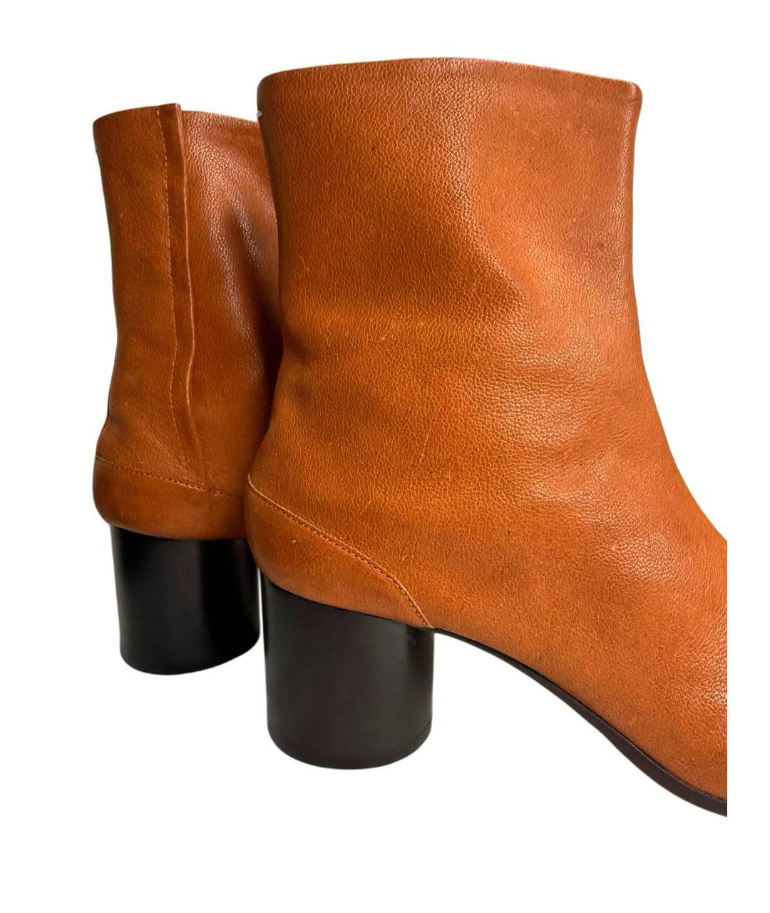 MAISON MARGIELA Оранжевое кожаные полусапоги, фото 5