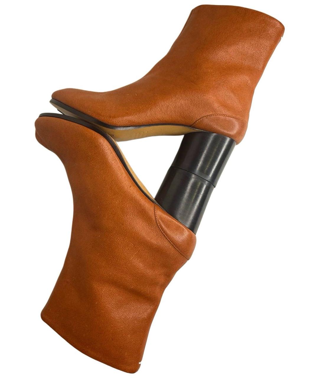 MAISON MARGIELA Оранжевое кожаные полусапоги, фото 6