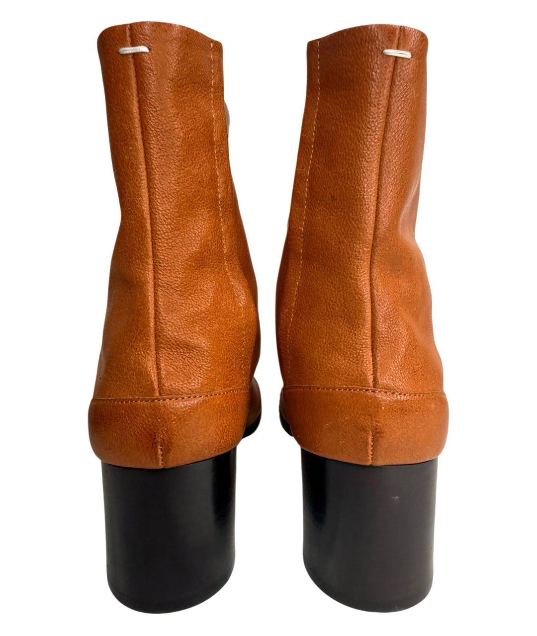 MAISON MARGIELA Оранжевое кожаные полусапоги, фото 8