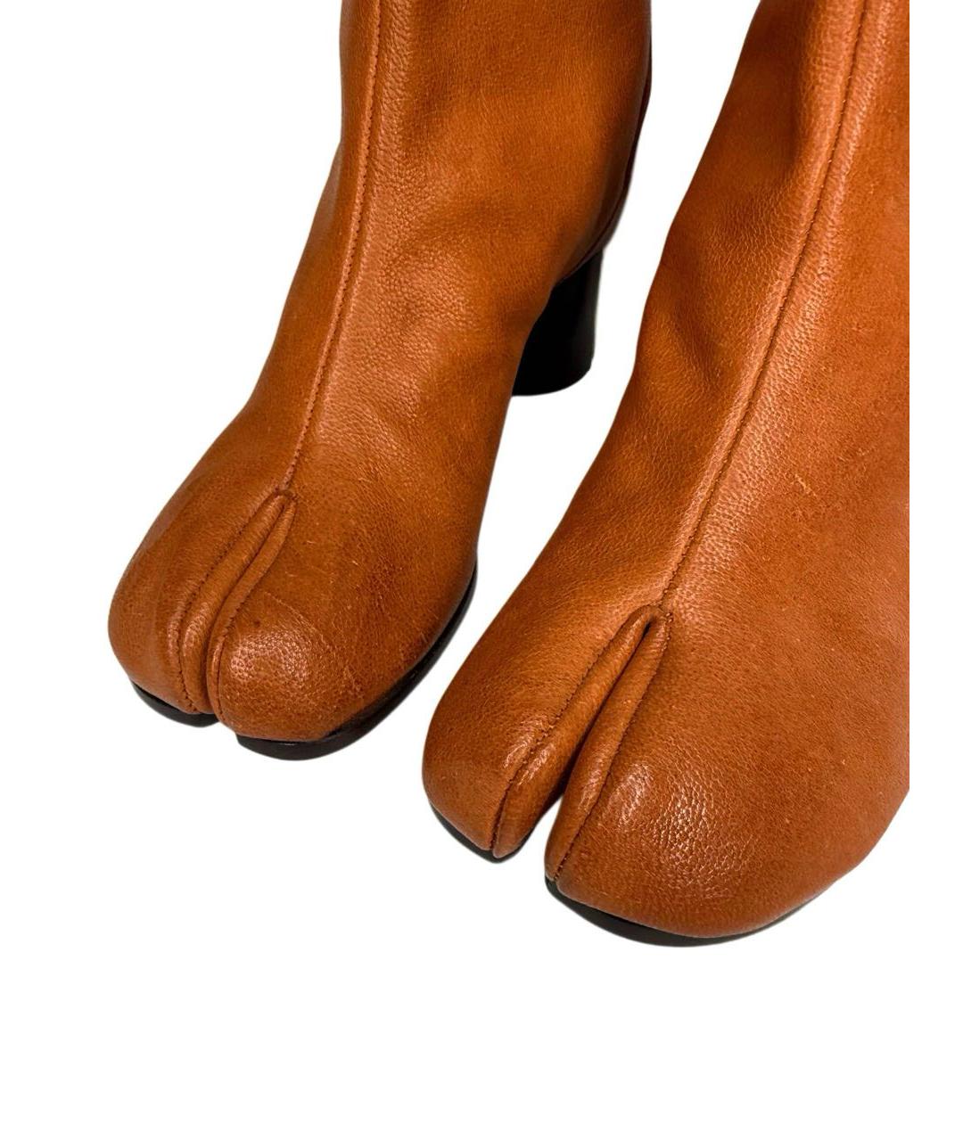 MAISON MARGIELA Оранжевое кожаные полусапоги, фото 4