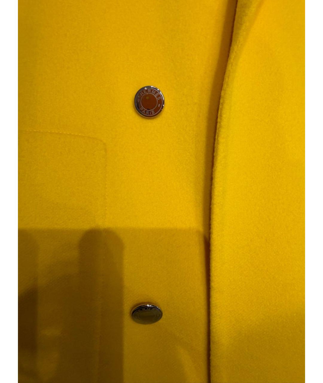 HERMES Желтое кашемировое пальто, фото 4
