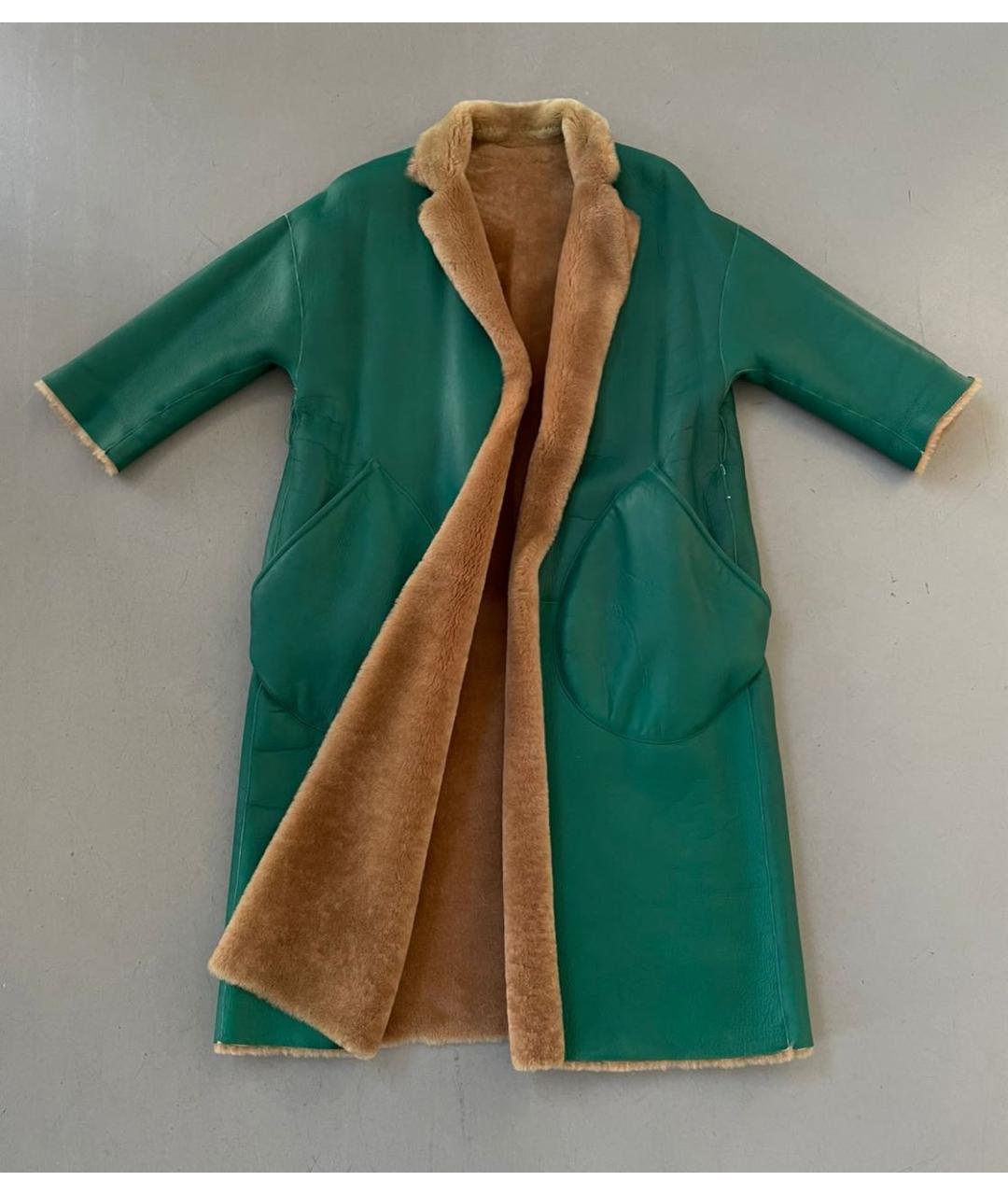 ROCHAS Зеленая меховая дубленка, фото 4