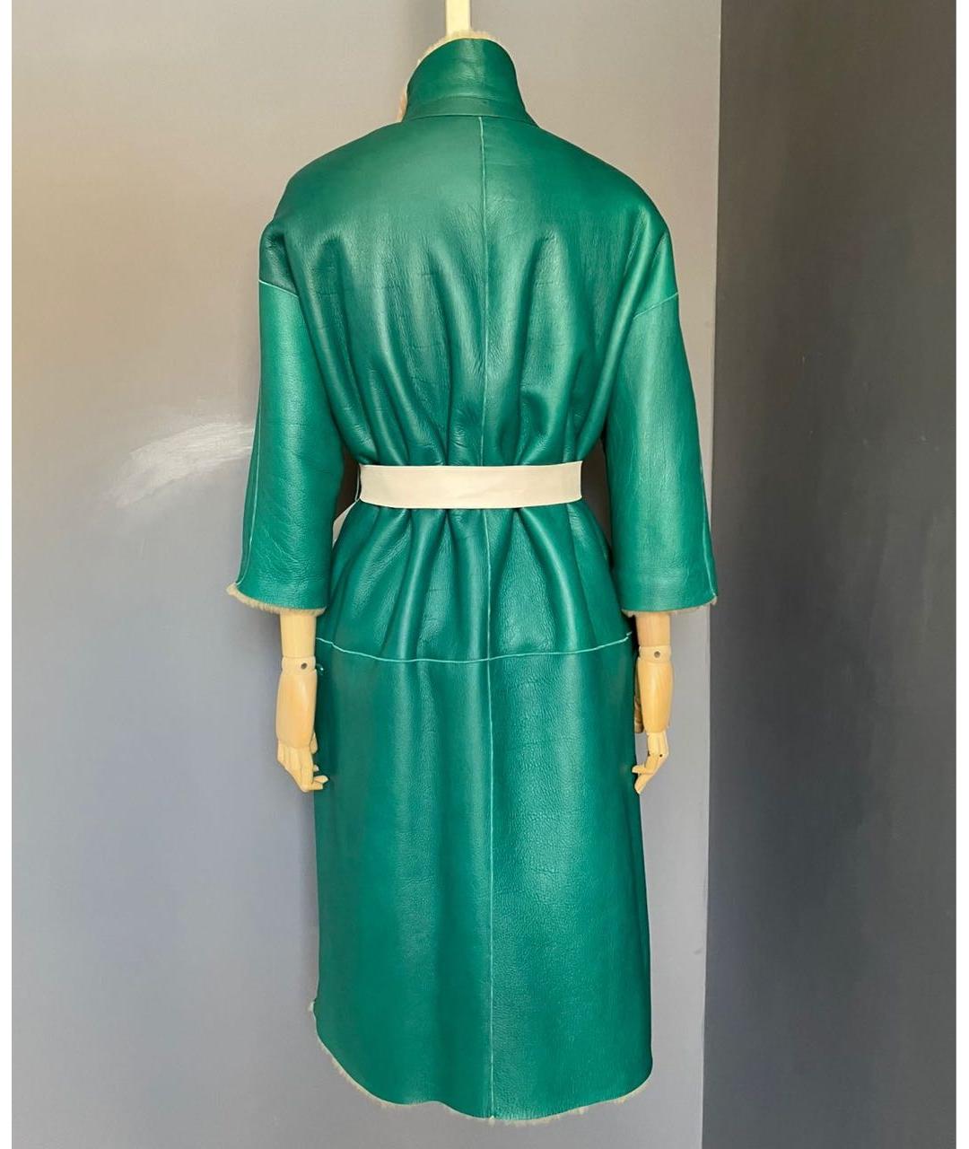 ROCHAS Зеленая меховая дубленка, фото 5