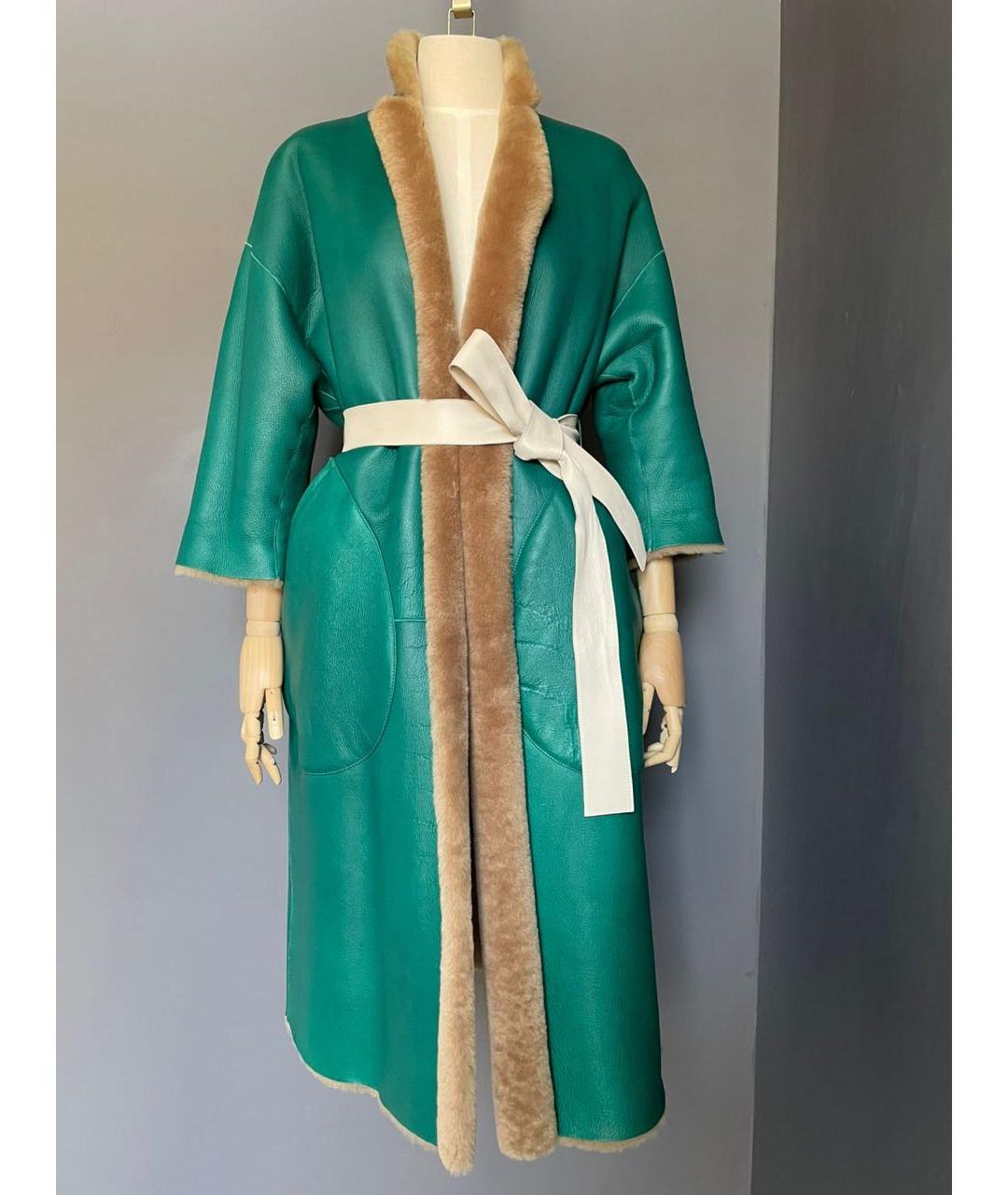 ROCHAS Зеленая меховая дубленка, фото 3