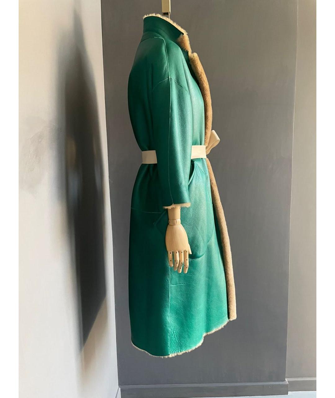 ROCHAS Зеленая меховая дубленка, фото 8