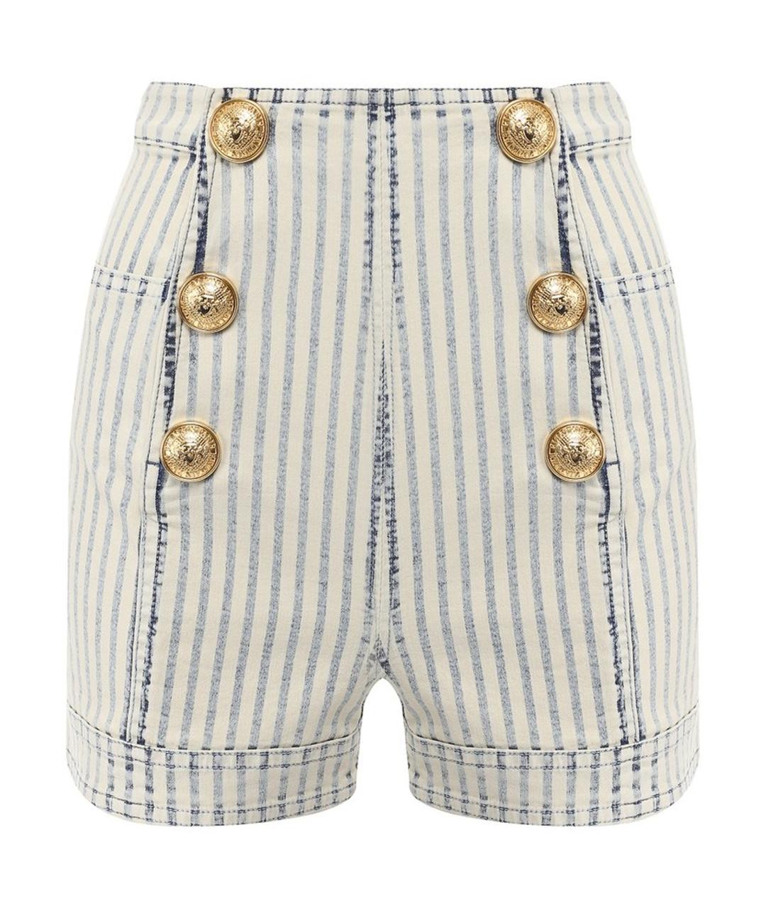 BALMAIN Белые хлопковые шорты, фото 1