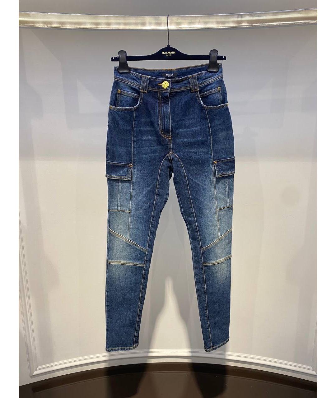 BALMAIN Синие хлопковые джинсы слим, фото 3