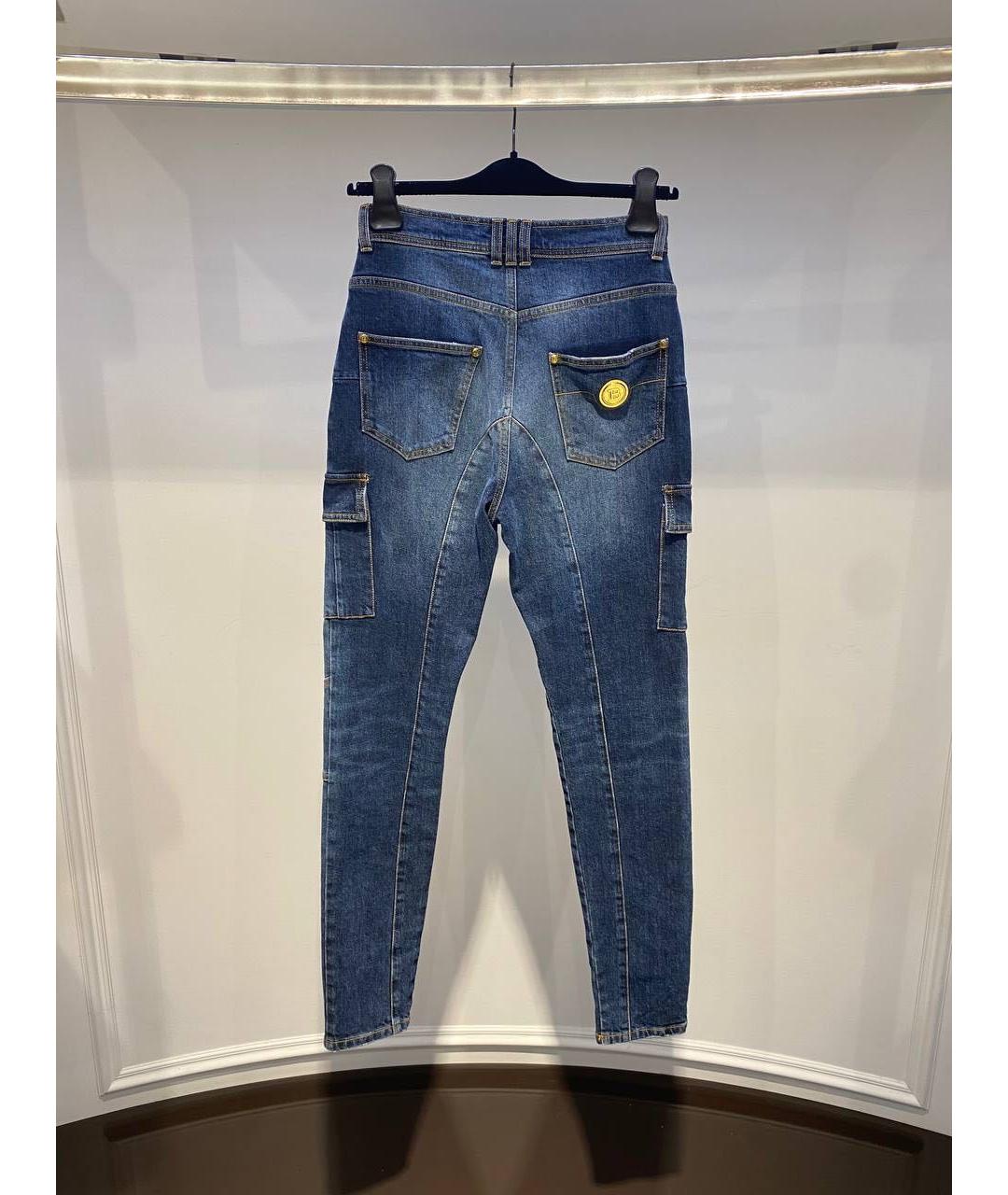 BALMAIN Синие хлопковые джинсы слим, фото 2