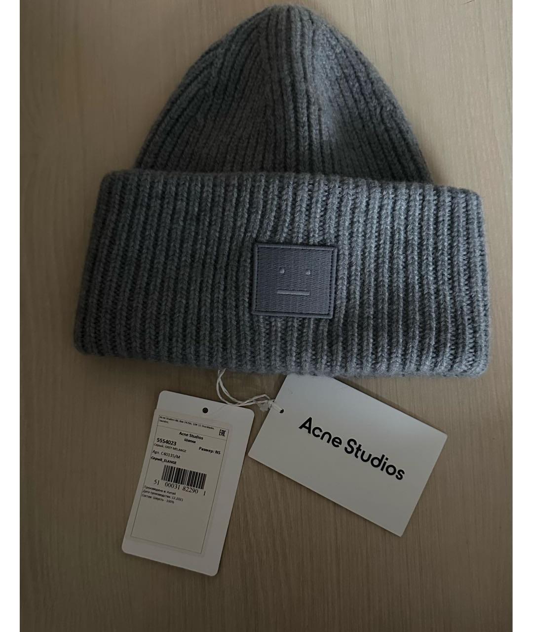 ACNE STUDIOS Серая шерстяная шапка, фото 5