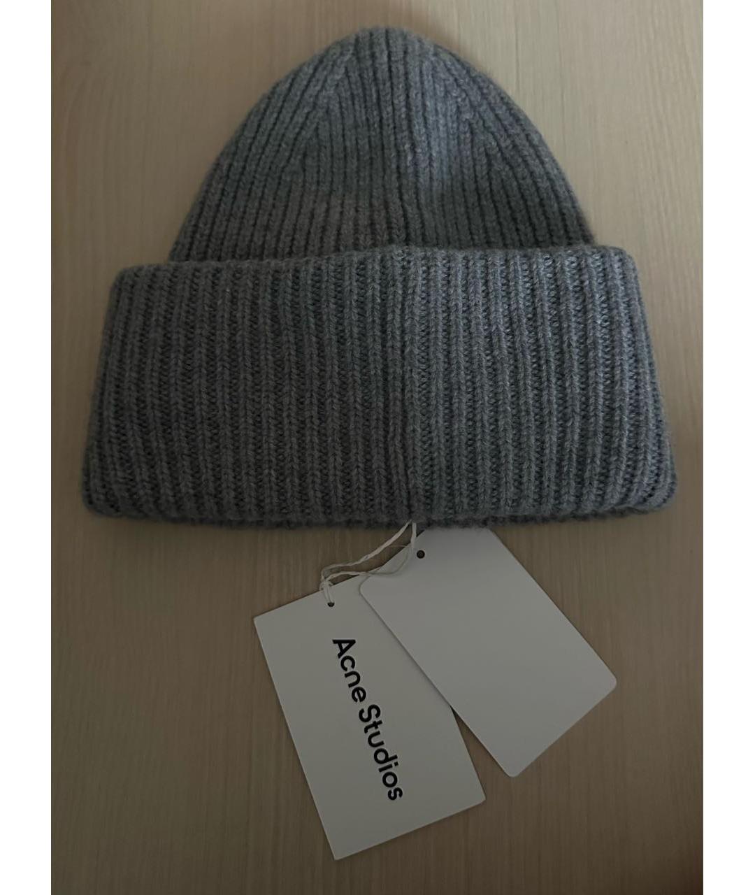 ACNE STUDIOS Серая шерстяная шапка, фото 2