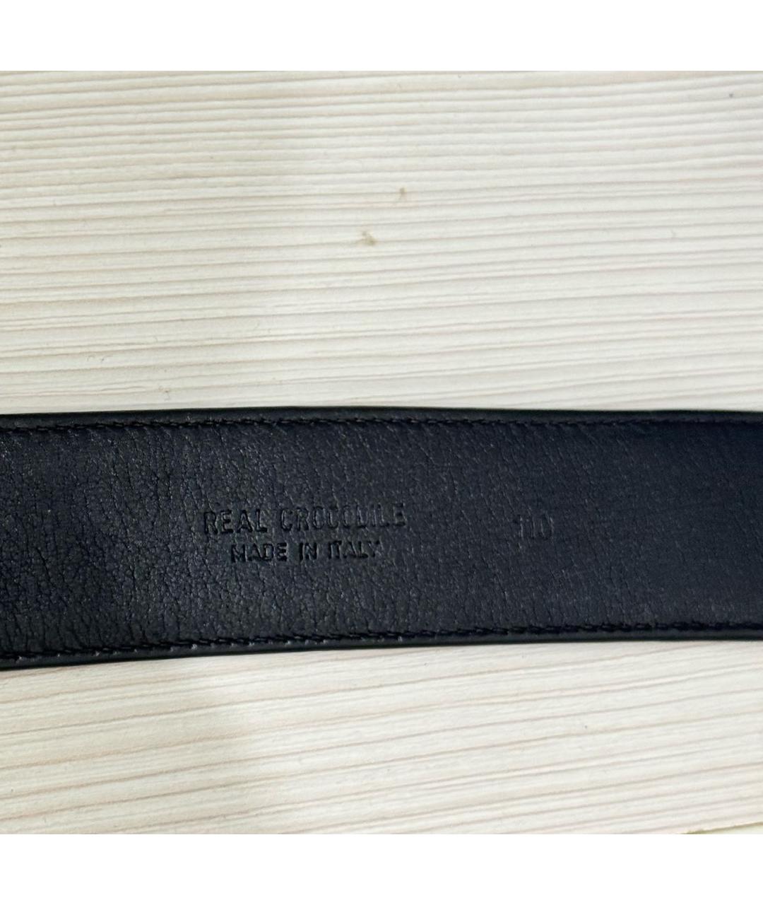 STEFANO RICCI Черный ремень из экзотической кожи, фото 3