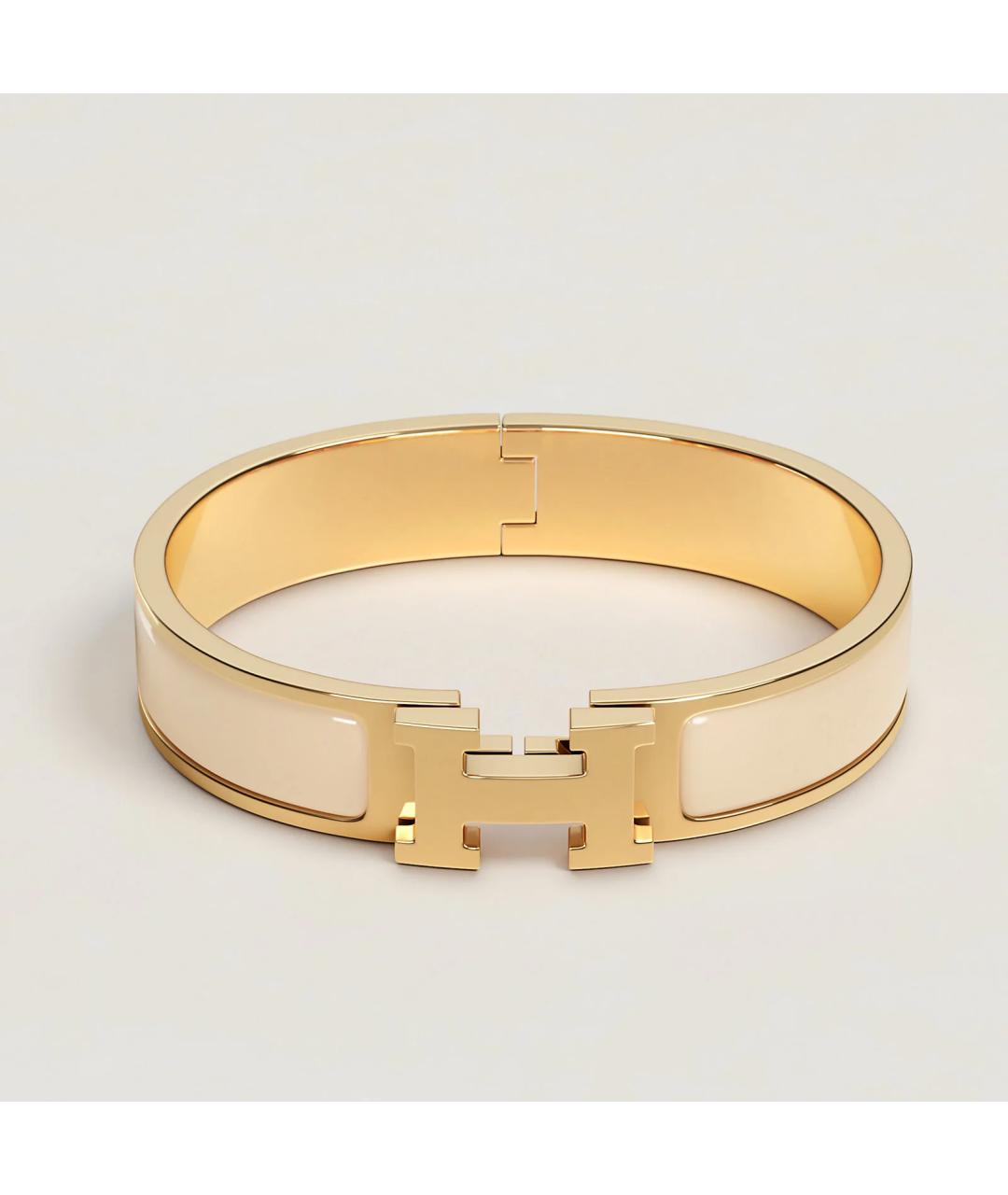 HERMES Бежевый металлический браслет, фото 3