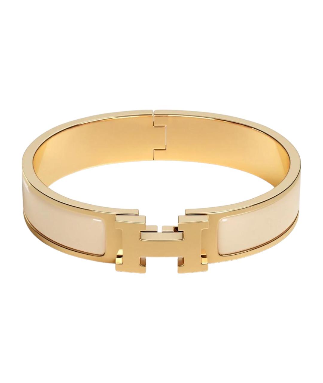 HERMES Бежевый металлический браслет, фото 1