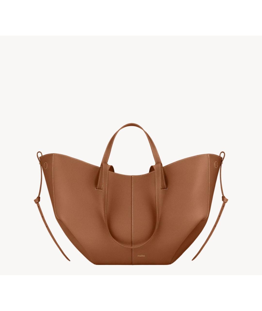 POLENE Коричневая кожаная сумка тоут, фото 5