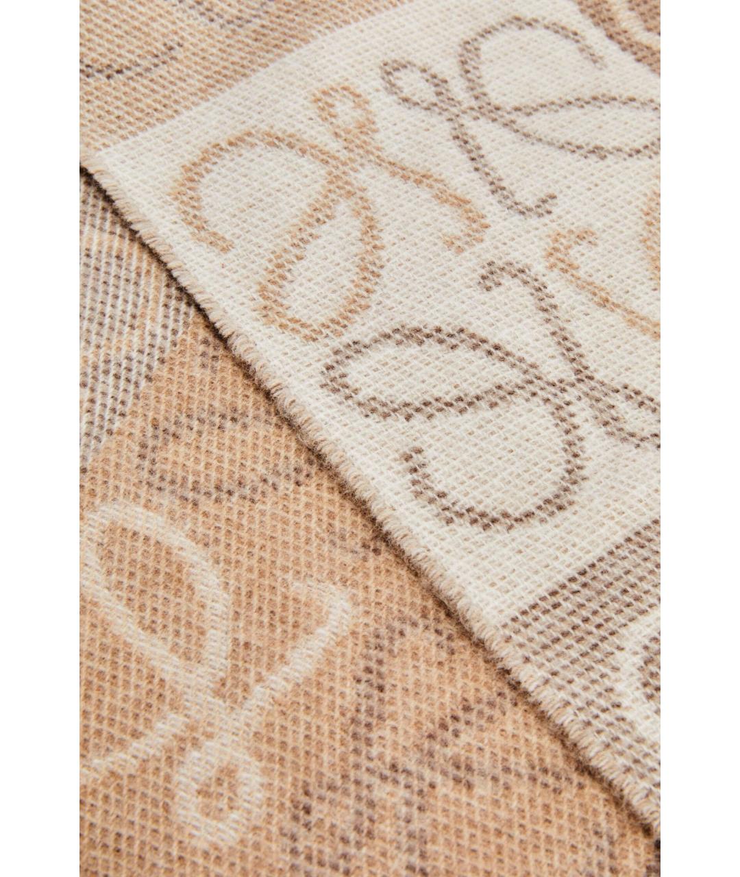 LOEWE Бежевый кашемировый шарф, фото 4